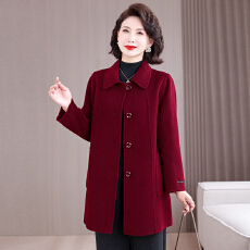 批发新款中老年<b class='q'>妈妈</b>装羊绒毛呢外套大衣