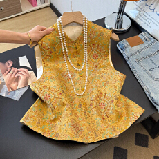 批发新中式国风马甲女2025年秋季新款中式坎肩外套双面双穿