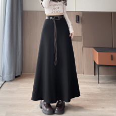 批发美拉德复古西装<b class='q'>半身裙</b>女秋季2025新款高腰a字垂感长款休闲大摆裙