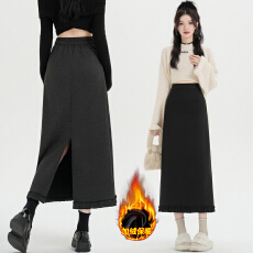 批发直筒毛呢A字裙<b class='q'>半身裙</b>女秋冬2025新款高腰包臀裙中长款半裙长裙潮