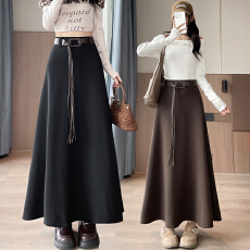 批发实拍2026春装新款复古西装半身裙女高腰a字垂感长款休闲<b class='q'>大摆裙</b>