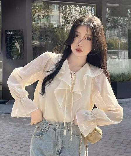 2026 년 봄 새로운 작은 키 디자인 센스 작은 대중 셔츠 맨위 여성 다용도 부드러운 달콤함 긴팔 셔츠