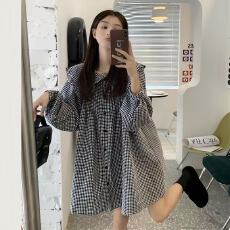 批发设计感小众娃娃领<b class='q'>连衣裙</b>女春秋2026新款复古法式显瘦长袖宽松衬衫