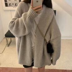 早秋季针织毛衣开衫外套女日系慵懒复古入秋新款软糯高级感小个子