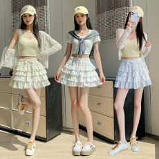 批发实拍芭蕾风蛋糕半身裙女2026春夏新款高腰显瘦防走光a字蓬蓬短裙