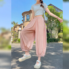 批发全店实拍 灯笼裤八分裤夏季薄 新款 轻薄束脚裤子<b class='q'>女</b>高腰7分裤