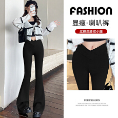 批发2026春 冰丝坑条亚麻裤新款  微喇裤<b class='q'>装</b><b class='q'>女</b>裤弹力裤<b class='q'>女</b>垂感显瘦裤子