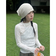 批发早春新款~超美立<b class='q'>花朵</b>蕾丝柔软贝壳扣翻领小高领打底衫长袖内搭<b class='q'>T</b><b class='q'>恤</b>