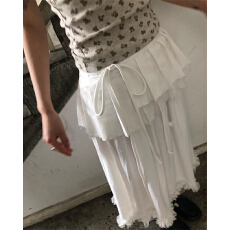 批发春夏韩国ins少女百褶短裙系带绑带随意百搭单品屁帘裙日系甜美