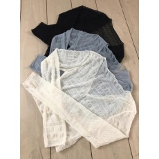批发夏季新款 <b class='q'>韩国</b>纯色肌理立体褶皱泡泡蕾丝防晒小开衫短款上衣
