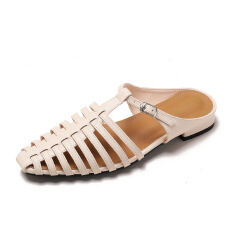 批发2025<b class='q'>夏</b>季新款时尚镂空一字扣包头罗马凉鞋女鞋货号