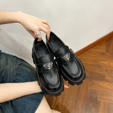 批发2025秋季新款厚底松糕乐福鞋<b class='q'>英伦</b>风学院女鞋货号