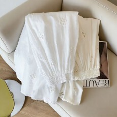 实拍刺绣镂空花朵杏色半身裙女夏垂坠感长裙2026新款高腰显瘦裙子