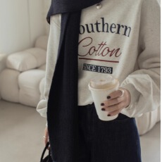 批发加绒印花<b class='q'>套头卫衣</b>女慵懒风长袖上衣外套