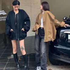 批发复古宽松休闲棒球服夹克外套女2022春秋款网红个性百搭上衣外穿
