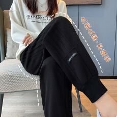 批发束脚运动裤女春秋款2025新款小个子大码显瘦休闲女裤<b class='q'>哈伦裤</b>子卫裤