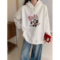 批发加绒加厚卫衣<b class='q'>外套</b>女装秋冬韩版连帽宽松印花<b class='q'>长袖</b>上衣潮