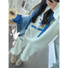 批发卡通洋气时尚宽松卫衣套装女装收口哈伦休闲运动裤两件套