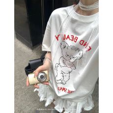 批发韩国外贸韩版新款短袖T恤女装<b class='q'>夏</b>季打底圆领印花宽松印花上衣