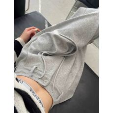 批发灰色西<b class='q'>装</b>卫裤子<b class='q'>女</b>夏季薄款个性休闲运动高腰百搭阔腿裤子<b class='q'>女</b>潮