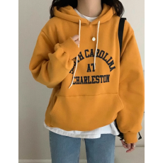 批发加绒加厚卫衣<b class='q'>外套</b>女装秋冬韩版连帽宽松印花<b class='q'>长袖</b>上衣潮