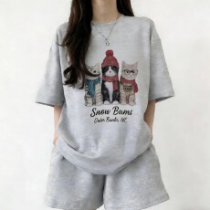 批发短袖短裤套装女两件卡通夏季时尚<b class='q'>休闲</b><b class='q'>运动服</b>宽松