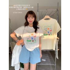 批发<b class='q'>韩国</b>短袖显瘦T恤女装夏季韩版潮学生百搭半袖上衣服