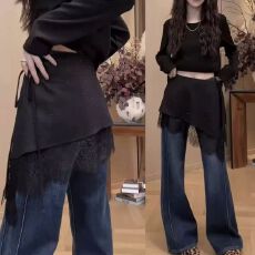 批发【捻丝+烫钻开叉】屁帘短裙女2026新款<b class='q'>胖</b><b class='q'>mm</b><b class='q'>绑带</b>屁帘穿搭烫钻