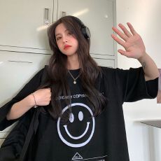 批发韩版新款宽松中长款<b class='q'>情侣</b><b class='q'>字母印花</b>下衣失踪<b class='q'>短袖</b>T恤上衣