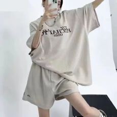 批发休闲套装<b class='q'>女</b>夏季2026新款韩版宽松大码胖妹妹运动风短袖<b class='q'>短裤</b>两件套