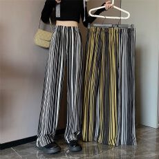 批发<b class='q'>大码</b>女装港风条纹阔腿裤女2026新款宽松显瘦垂感高腰百搭休闲<b class='q'>长裤</b>
