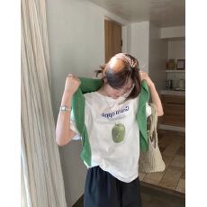 批发<b class='q'>韩国</b>东大门2026春夏慵懒夏日缤纷水果蔬菜氛围宽松纯棉短袖<b class='q'>T</b><b class='q'>恤</b>