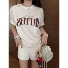 批发<b class='q'>韩国</b>东大门韩系简约印花宽松显瘦圆领短袖<b class='q'>T</b><b class='q'>恤</b>