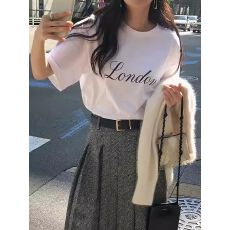 批发<b class='q'>韩国</b>东大门韩系简约印花宽松显瘦圆领短袖<b class='q'>T</b><b class='q'>恤</b>