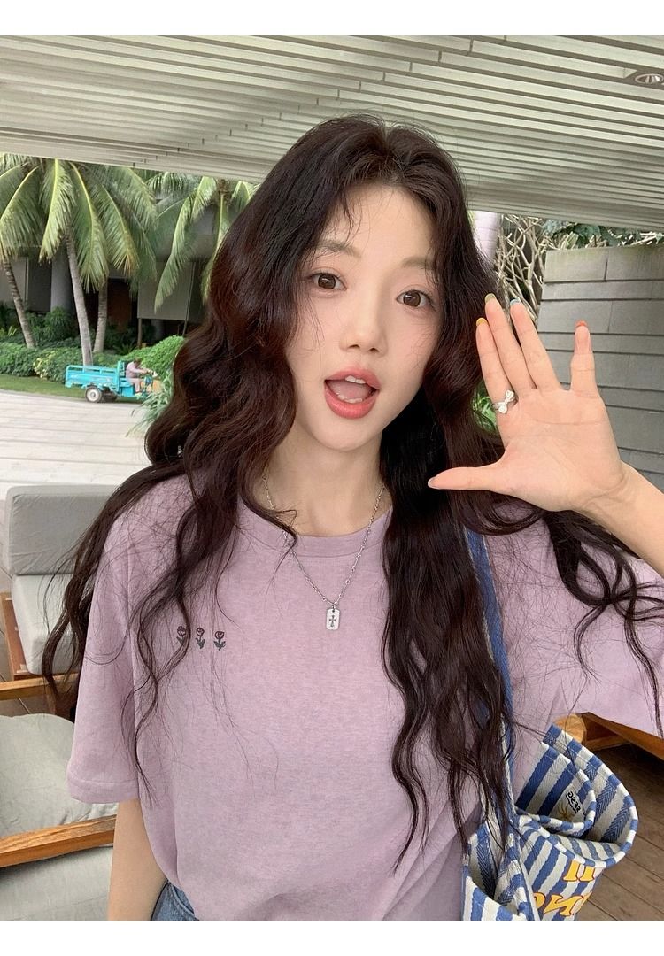 얇은 스타일 반팔 티셔츠 한 부서 느슨함 센스 V넥 여름 루즈핏 순수한 욕망 chic 맨위 여성 의류