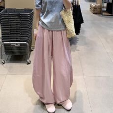 夏季新款裤女薄款阔腿薄款百搭垂感弯刀高腰宽松休闲慵懒