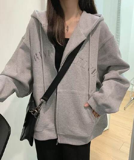 맨위 여성 ins 후드 티 스웨터 가을 2026 새로운 작은 키 다용도 루즈핏 긴팔 BF 바람 재킷