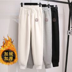 批发加绒/不加绒】加绒加厚黑色裤子女高腰束脚<b class='q'>哈伦</b>裤宽松休闲<b class='q'>运动裤</b>