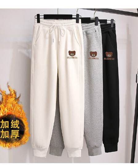 털이 있는 추가되지 않음 플러시 m-6xl 코드 200 kg 착용 XL 캐주얼 운동 바지 여성 웨이 바지