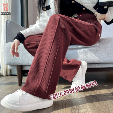 批发【加绒/不加绒】安可拉红香蕉裤女宽松显瘦新款<b class='q'>高腰</b>九分阔腿裤子