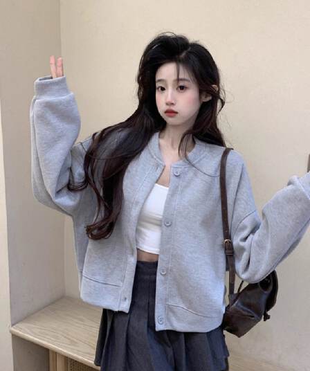 남자 바 면 단추 패션 트렌드 디자이너 섹션 재킷 남녀 다용도 루즈핏 캐주얼 야구 유니폼