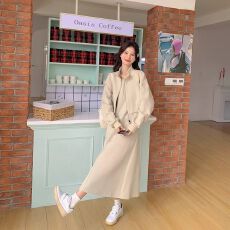 批发秋季<b class='q'>大码</b>洋气减龄遮肚显瘦套装女穿搭背心裙子两件套胖mm2-300斤