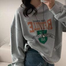 批发韩版薄款 加绒印花<b class='q'>套头卫衣</b><b class='q'>女</b>慵懒风长袖上衣外套