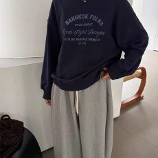 批发<b class='q'>韩版</b>薄款 加绒印花套头卫衣女慵懒风长袖上衣外套