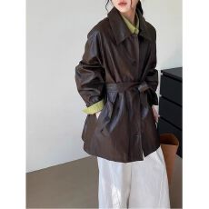 批发咖色<b class='q'>皮衣</b>外套女2026新款高级感今年流行夹克小个子秋冬爆款超好看