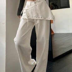 批发显瘦百搭直筒休闲显瘦高腰裙帘休闲<b class='q'>牛仔</b>裤女裤长裤