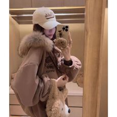 批发美式复古立领卫衣外套女新款秋冬季小个子短款拉链夹克衫上衣