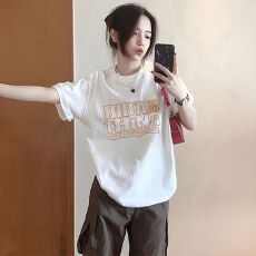 批发外贸跨境 韩国东大门100%纯棉高街减龄个性<b class='q'>欧美</b>韩系印花短袖<b class='q'>T</b><b class='q'>恤</b>女