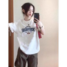 批发外贸跨境 韩国东大门100%纯棉高街减龄个性<b class='q'>欧美</b>韩系印花短袖<b class='q'>T</b><b class='q'>恤</b>女