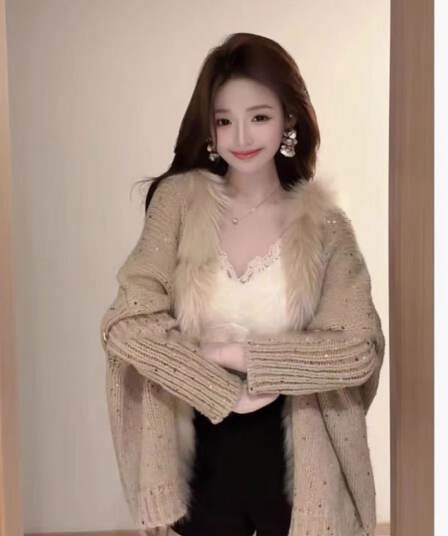 느긋한 바람 품격 스웨터 여성 코트 가을 겨울 2026 새로운 디자인 센스 작은 대중 다용도 롱 코트 니트 오픈 가디건 여성